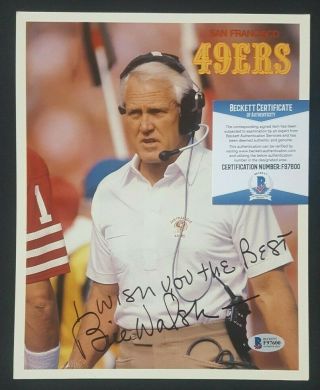 Bill Walsh 49ers Signed 8x10 Photo Bas Beckett 100 Authentic Auto