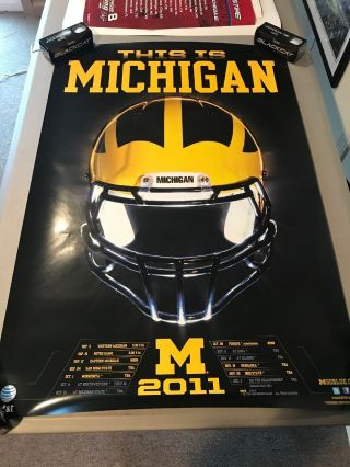 2011 Michigan Football Schedule Poster.  24 X 36.