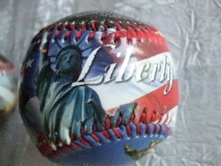 Statue Of Liberty Baseball Ball President Ronald Reagan Us American Flag Virtues