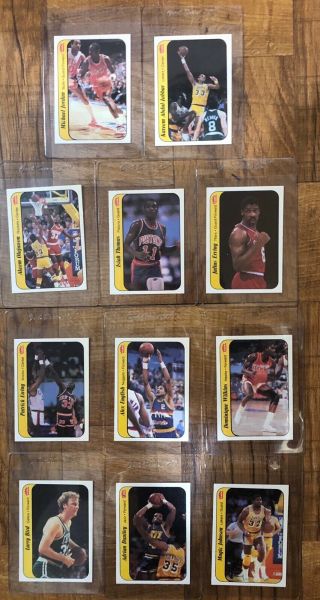1986 - 1987 Fleer Basketball Complete Sticker Card Set 143/144 Michael Jordan NM, 3