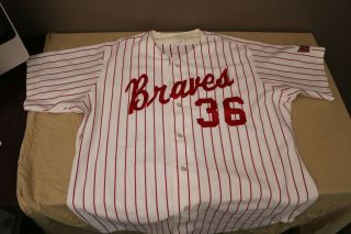 Game Worn Bradley University Braves Home Baseball Jersey