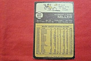 BOB MILLER SIGNED 1973 TOPPS PITTSBURGH PIRATES baseball card - Dodgers - DEC. 3