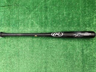 Los Angeles Dodgers Jeter Downs Autographed Game Baseball Bat