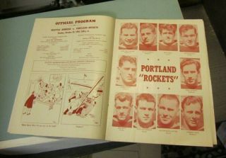 1944 Seattle Bombers Portland Rockets APFL American Pro Football Game Program 4