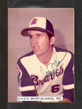 1973 Davey Johnson Braves Signed 3 - 1/2 X 5 Autograph Snapshot Photo Auto 1