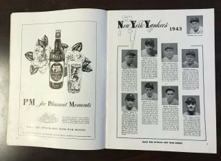 1943 World Series Program Yankees St Louis Cardinals 5