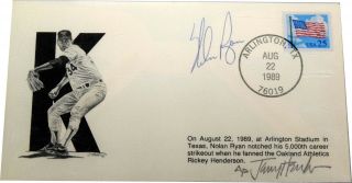 Nolan Ryan Signed Auto Autograph 1989 5000th Strikeout Envelope Rangers Ao340