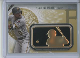 2019 Topps Series 2 Starling Marte Mlb Logo Gold Parallel Patch 28/50 Pirates