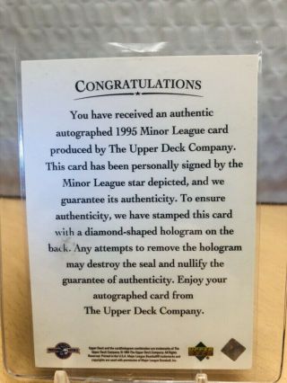 1994 Upper Deck Top Prospect Derek Jeter Auto On Card York Yankees HOF 2020 2