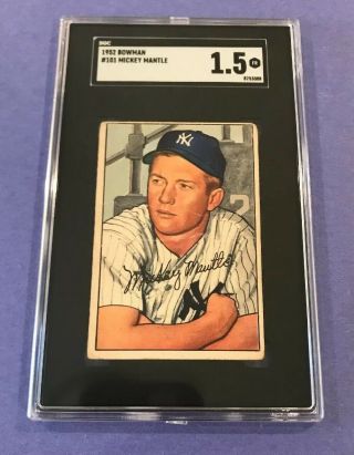 1952 Bowman Mickey Mantle 101 Sgc 1.  5 Fair Card Freshly Graded