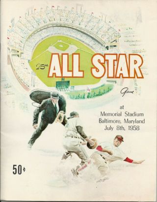 1958 Baltimore Orioles Baseball All Star Game Program Memorial Stadium