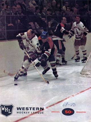 1969 - 70 Western Hockey League Program.  Seattle Vs Portland