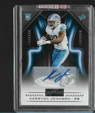 2018 Playbook 115 Rookies Kerryon Johnson Detroit Lions Auto Redem By Panini