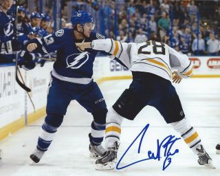 Cedric Paquette Signed 8x10 Fight Photo Tampa Bay Lightning Autographed