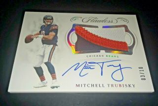 Mitchell Trubisky Flawless Auto Autograph /10 Patch Chicago Bears