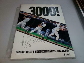George Brett Autographed 3000 Hit Souvenir Program Signed Item
