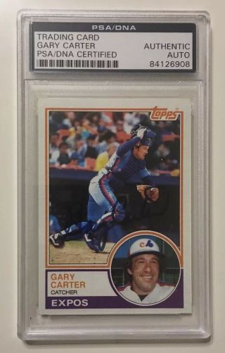 1983 Topps Gary Carter Signed Autographed Baseball Card Psa/dna 370