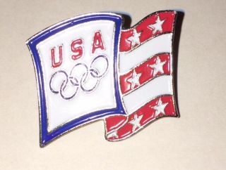 Team Usa 2006 Waving Flag Winter Olympic Pin Button Badge Torino Turin Italy