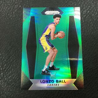 Ad 2017 - 18 Panini Prizm Rookie Card Rc Green Parallel Lonzo Ball La Lakers