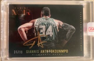 Giannis Antetokounmpo 2015 - 16 Noir Spotlight Signature Auto Autograph 24/99