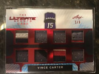 2019 Leaf Ultimate Sports Vince Carter 8x Gu Jersey / Red Logo Patch Relic 1/3