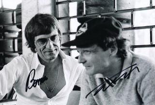 Niki Lauda And Bernie Ecclestone Autographed Signed 8x12 Inches F1 Photo