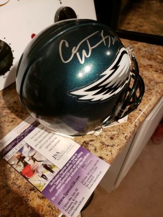 Carson Wentz Signed Auto Philadelphia Eagles Mini Helmet Football Jsa Fanati