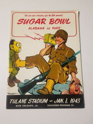11th Annual Sugar Bowl Program Featuring Alabama - Duke (1945)