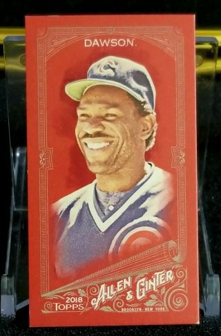 Andre Dawson 2018 Topps Allen & Ginter X Red Mini 5/5 Ssp Chicago Cubs