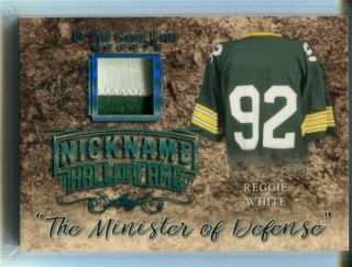 2019 Leaf In The Game Reggie White Nickname Hall Of Fame Patch 4/5 2col