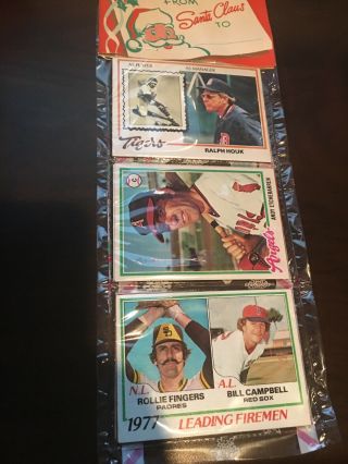 1978 Topps Baseball Holiday Rack Pack 1977 Fireman & Ralph Houk Front