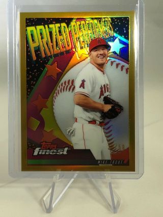 2019 Topps Finest Prized Performer Mike Trout Angels Gold Refractor 30/50