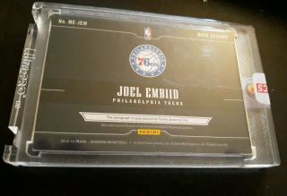 2018 - 19 Joel Embiid Panini Dominion Main Exhibit Auto 5/10 Philadelphia 76ers 2