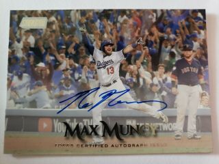 2019 Topps Stadium Club: Max Muncy On Card Auto/autograph Sca - Mmu La Dodgers