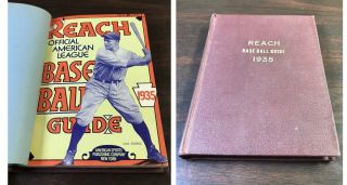 The Reach Official American League Baseball Guide 1935 Hard Cover Lou Gehrig