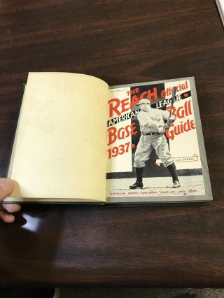 The Reach Official American League Baseball Guide 1937 Hard Cover Lou Gehrig 5