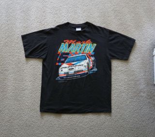 Vintage 1993 Mark Martin 6 Valvoline Thunderbird Racing Nascar Black T Shirt Xl