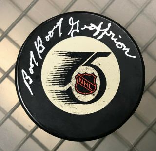 Bernie Boom Boom Geoffrion Signed Hockey Puck Psa/dna Sticker Only Canadiens Hof