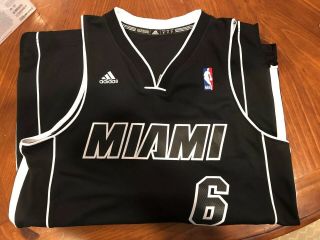 Lebron James Adidas Swingman Men’s Nba Basketball Jersey Miami Heat Black 6