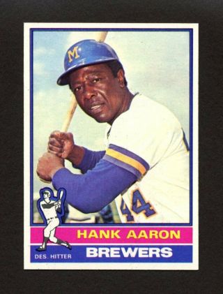 1976 Topps 550 Hank Aaron - Milwaukee Brewers Hall Of Fame Hof -