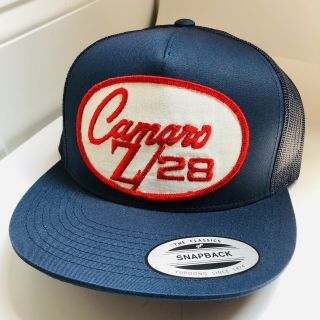 Custom Hand - Sewn - In Vintage Z - 28 Camaro Chevy Patch Snapback Trucker Hat Cap Ss