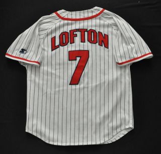 Kenny Lofton Cleveland Indians Starter Jersey Pinstripes White Mens L