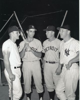 Mickey Mantle,  Roger Maris,  Norm Cash,  Rocky Colavito 8x10 Photo 1961 All Star Game