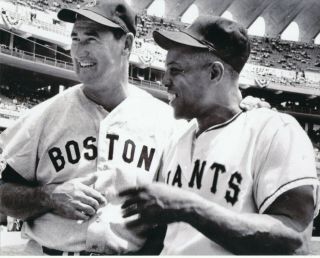 Ted Williams Red Sox And Willie Mays Giants 8x10 Photo 1959 All Star Game