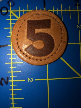 5 5 Number Five Round Leather Embossed Patch Golf Club Wood Country Resort