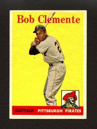 1958 Topps 52 Roberto Bob Clemente - Pittsburgh Pirates Hall Of Fame Hof - Nm