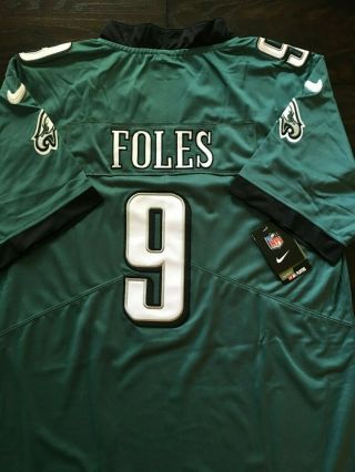 Nick Foles Green All - Stitched Philadelphia Eagles Bowl VII Jersey 9 XXL 2