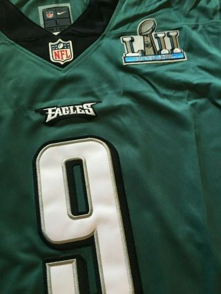 Nick Foles Green All - Stitched Philadelphia Eagles Bowl VII Jersey 9 XXL 4