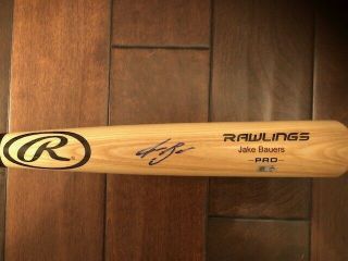 Jake Bauers Signed Rawlings Bat Cleveland Indians Mlb Authenticated