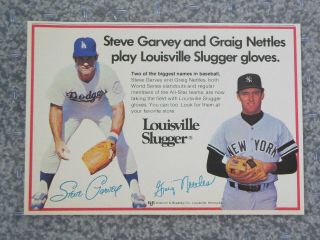 1982 Louisville Slugger Steve Garvey Greg Nettles Baseball Glove Advertisement